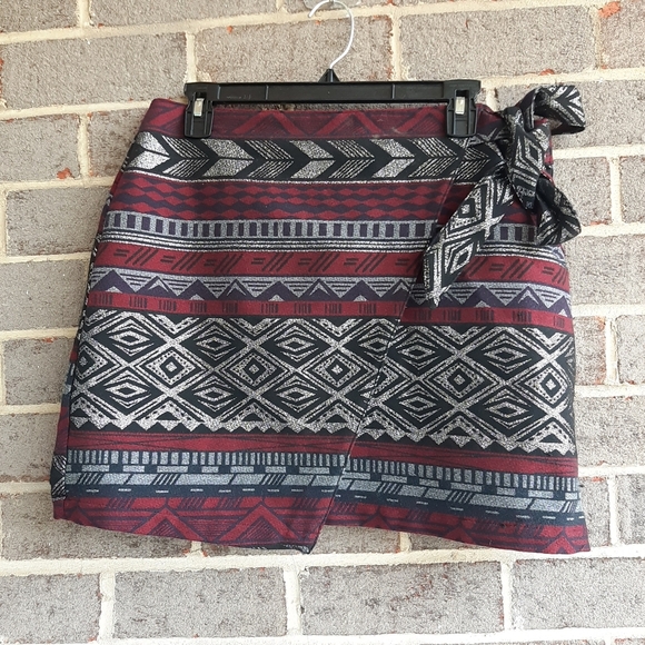 Express aztec jacquard mini skirt size 12 - Picture 2 of 6